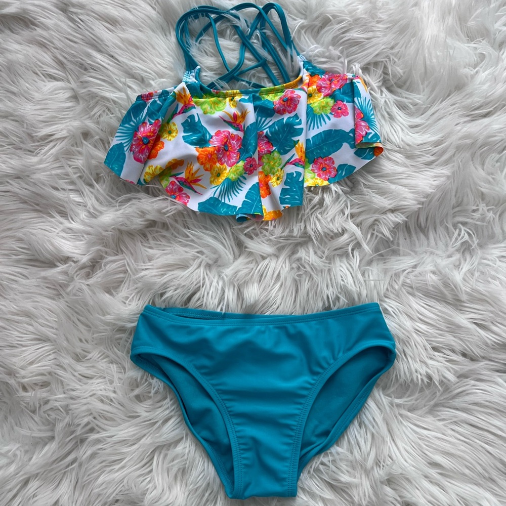 Tropical Floral Bikini Set for Kids